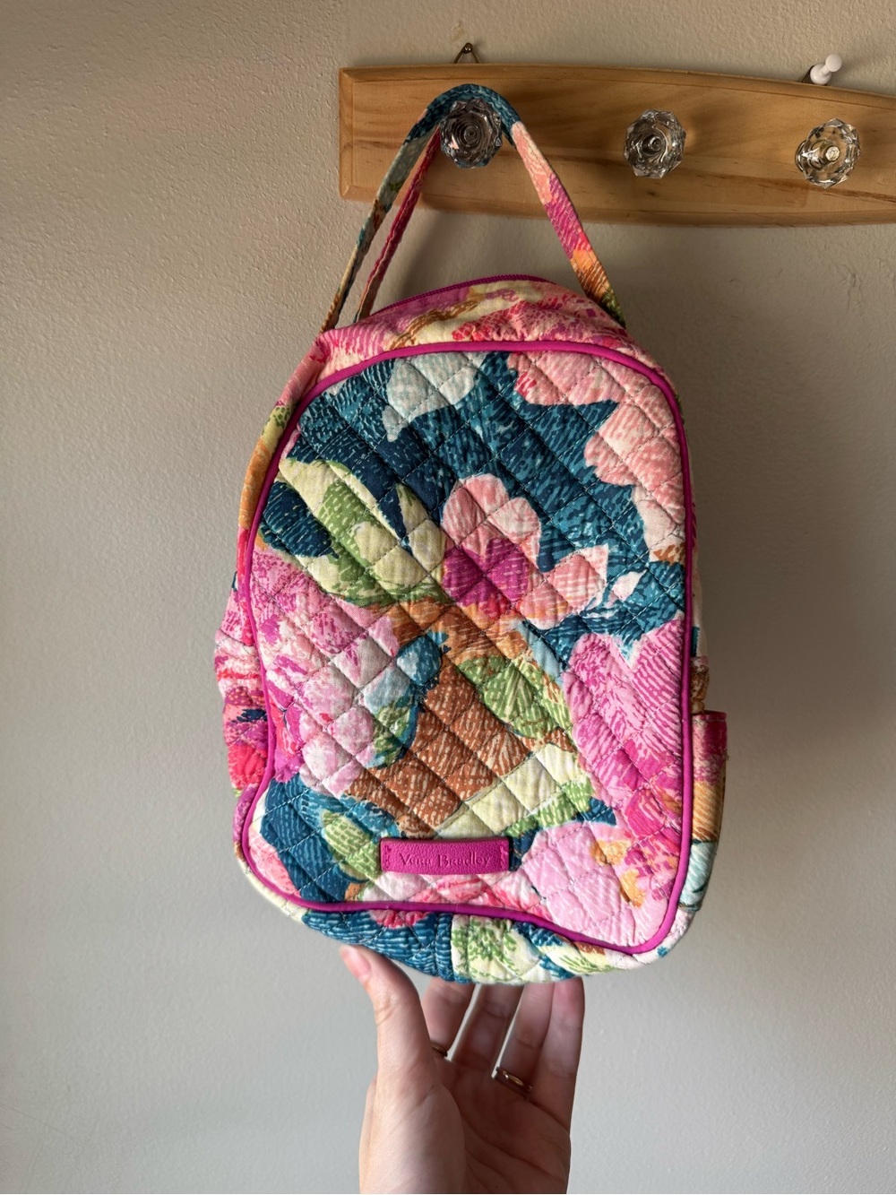 Vera Bradley Canterbury Cobalt Lunch Bunch Bag Quilted Floral Cooler ID Window